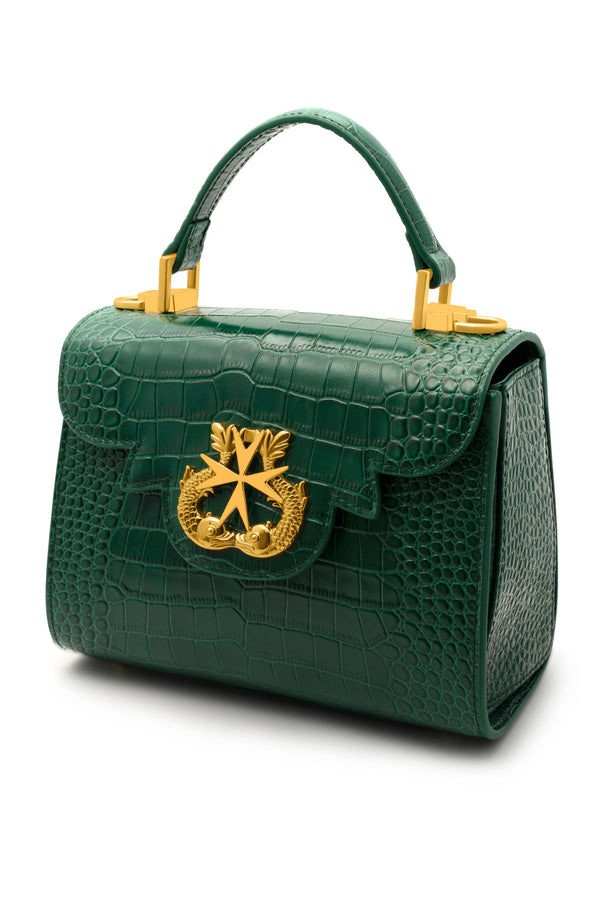 Carisma Bridgetina Croc Embossed Emerald Green Bag