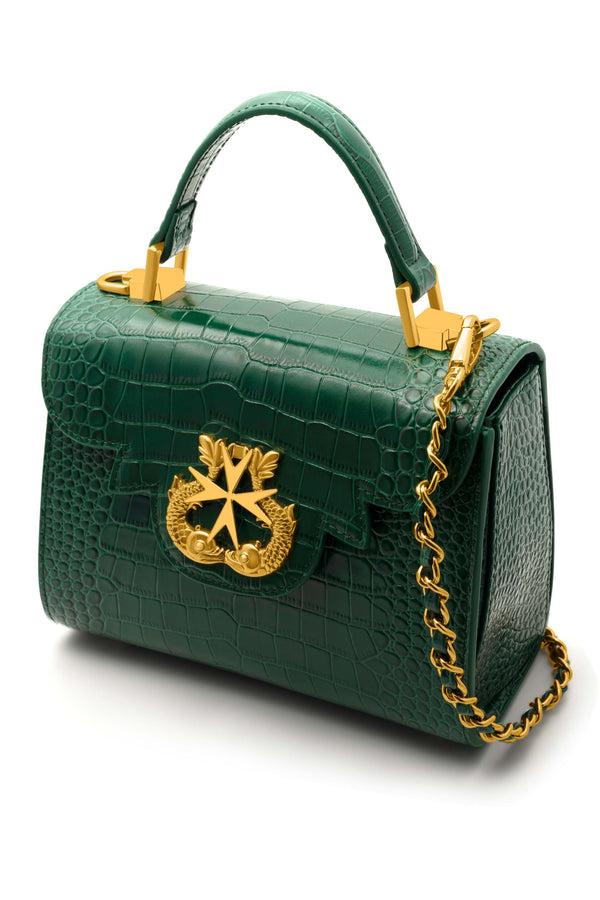 carisma Bridgetina Croc Embossed Emerald Green Bag