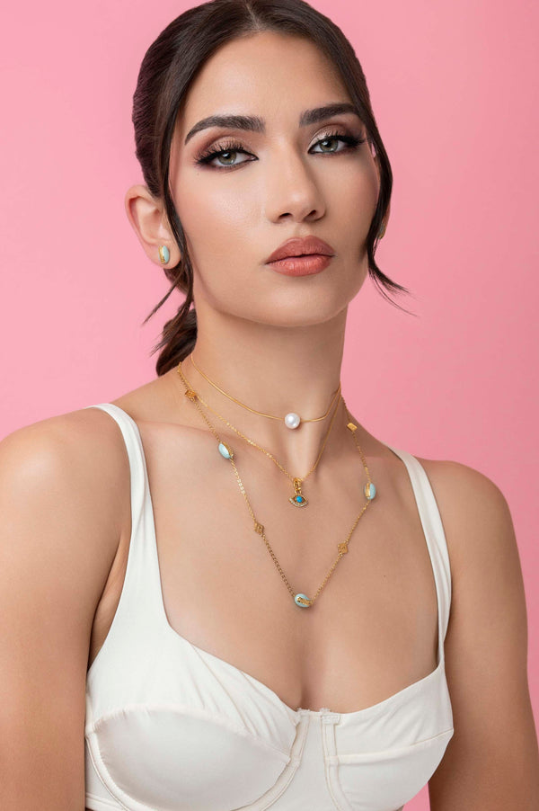 Carisma Capri Blu Shell Stud Earring Set