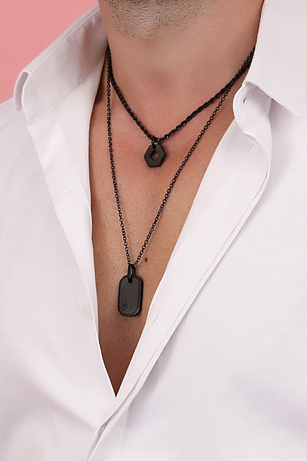 Carisma Carisma Logo Black Tag Engravable Pendant