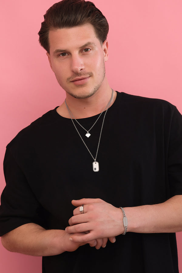 Carisma Carisma Logo Silver Tag Engravable Pendant