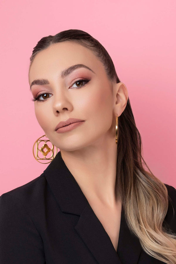 Carisma Carisma Logo Statement Hoop Earrings