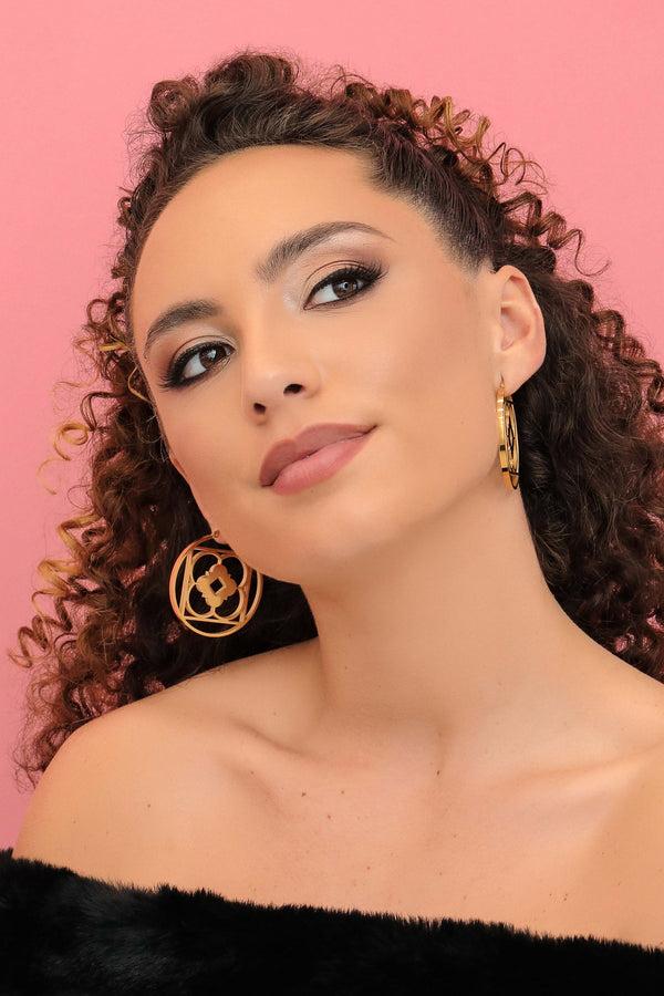 Carisma Carisma Logo Statement Hoop Earrings