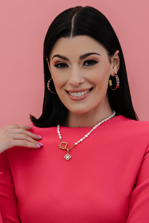 Carisma Carisma's Blue Enamel Hoop Earring Set