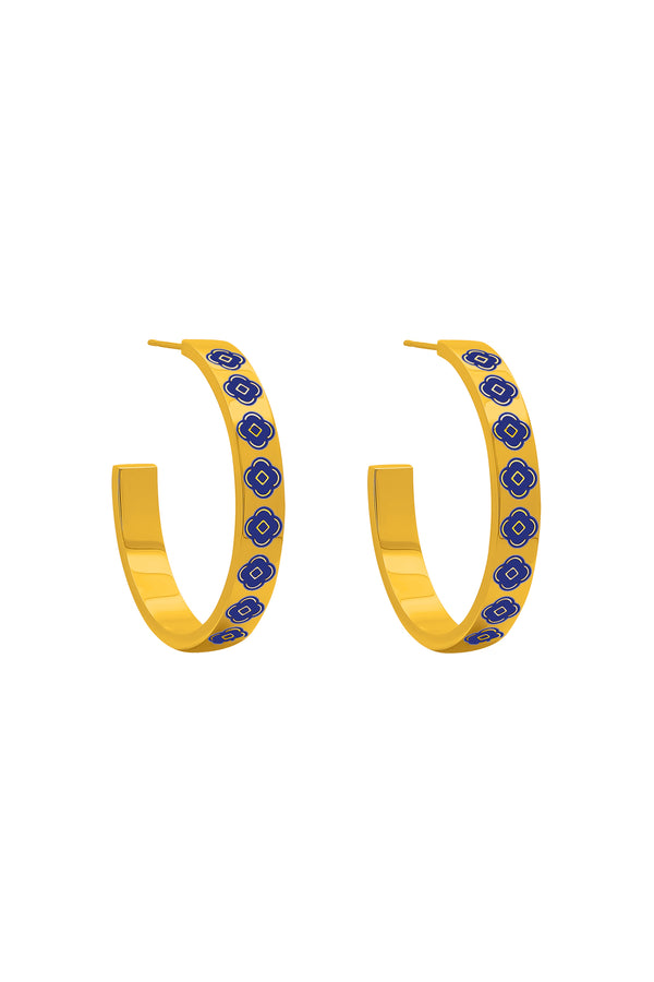 carisma Carisma's Blue Enamel Hoop Earring Set