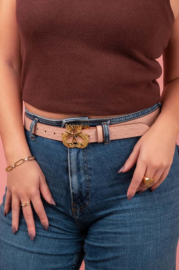 Carisma Carisma's Ħabbata Tan & Pink Reversible Belt