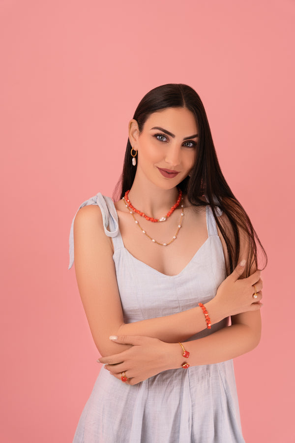 Carisma Carlotta's Freshwater Pearl Coral Necklace