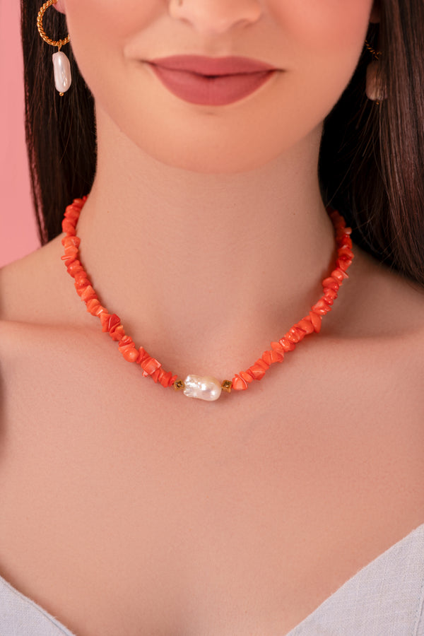 Carisma Carlotta's Freshwater Pearl Coral Necklace