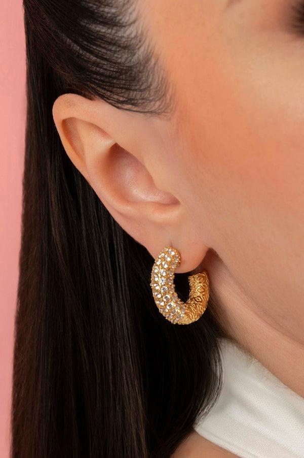 Carisma Clear Pavé Patterned Hoop Earring Set