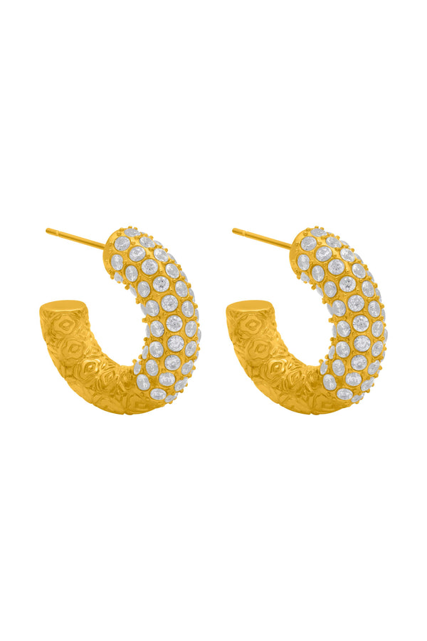 carisma Clear Pavé Patterned Hoop Earring Set