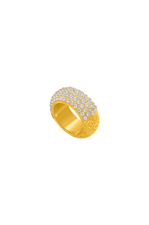 carisma Clear Pavé Patterned Ring