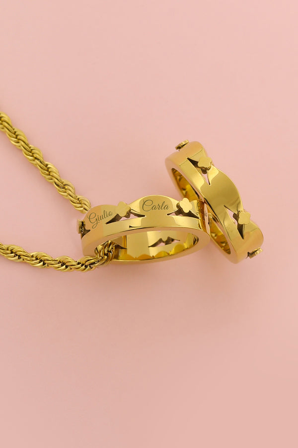 carisma Crown Ring Engravable Pendant