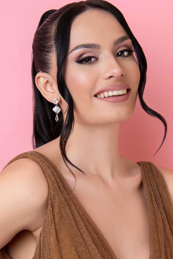 Carisma Crystal Bridal Drop Stud Earring Set