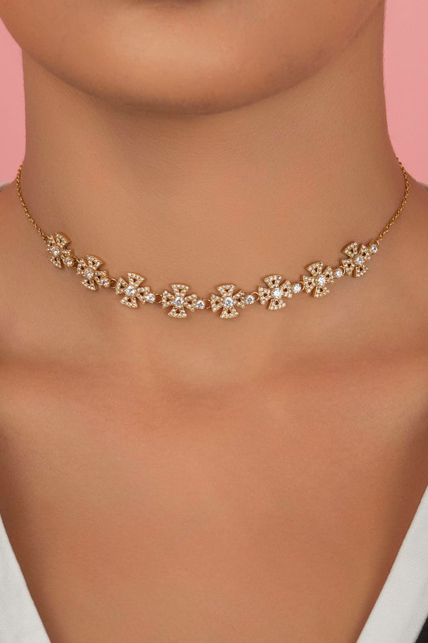 Carisma Crystal Maltese Cross Choker