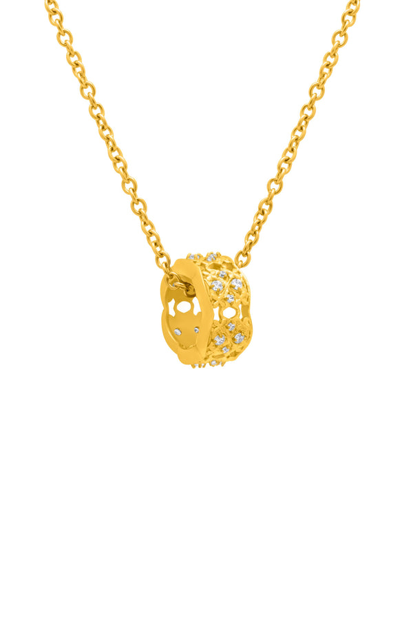 carisma Crystal Maltese Cross Hollow Ring Pendant