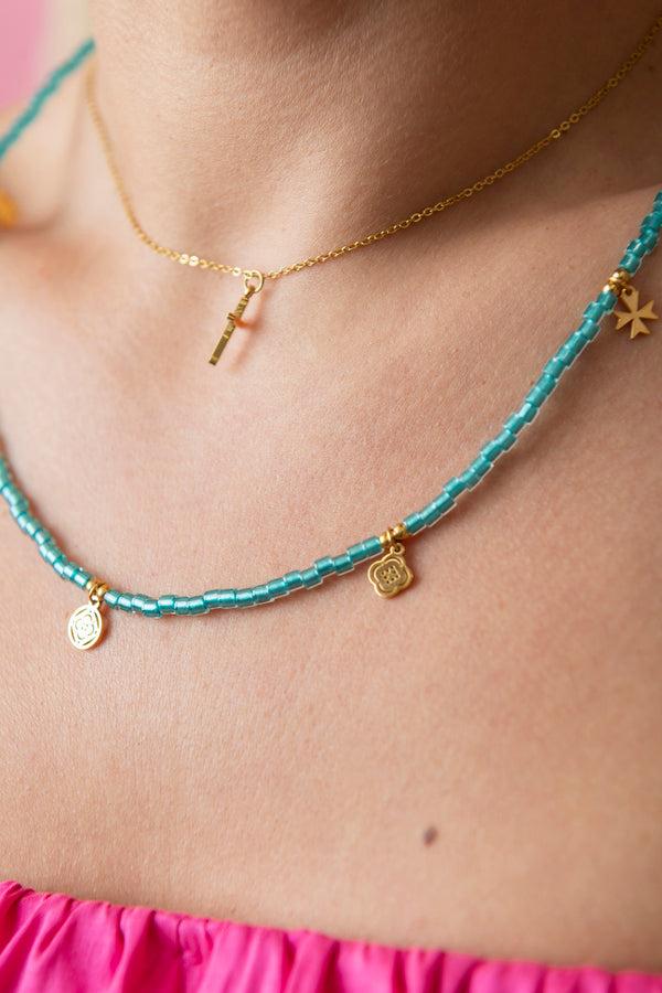 Carisma Cynthia's Cyan Beaded Necklace