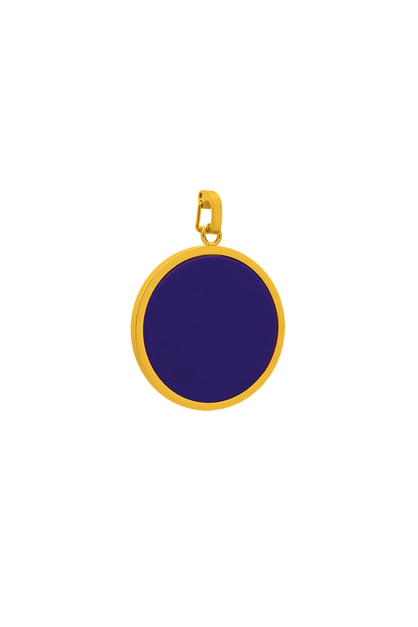 carisma Deep Blue Stone Large Circle Pendant