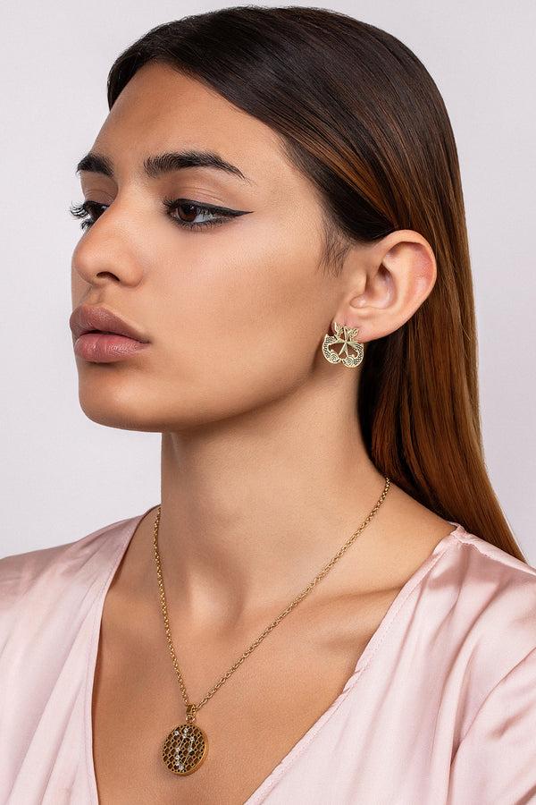 Carisma Dolphin & Maltese Cross Stud Earring Set