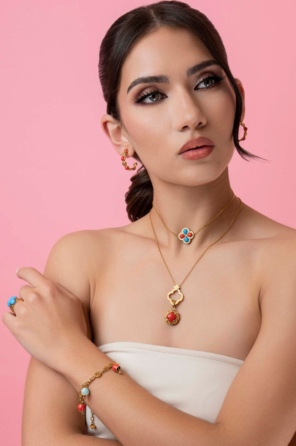 Carisma Donatella's Coral Hoop Earring Set