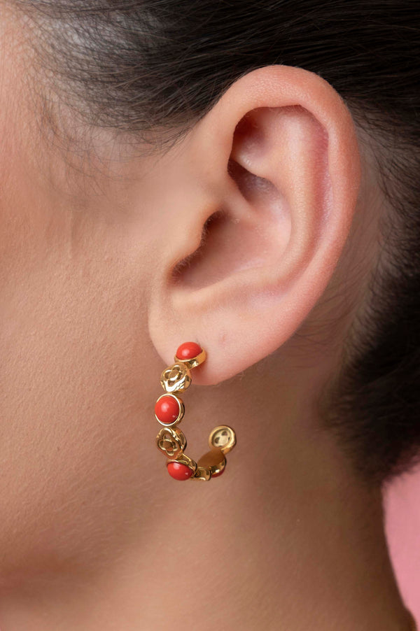 Carisma Donatella's Coral Hoop Earring Set