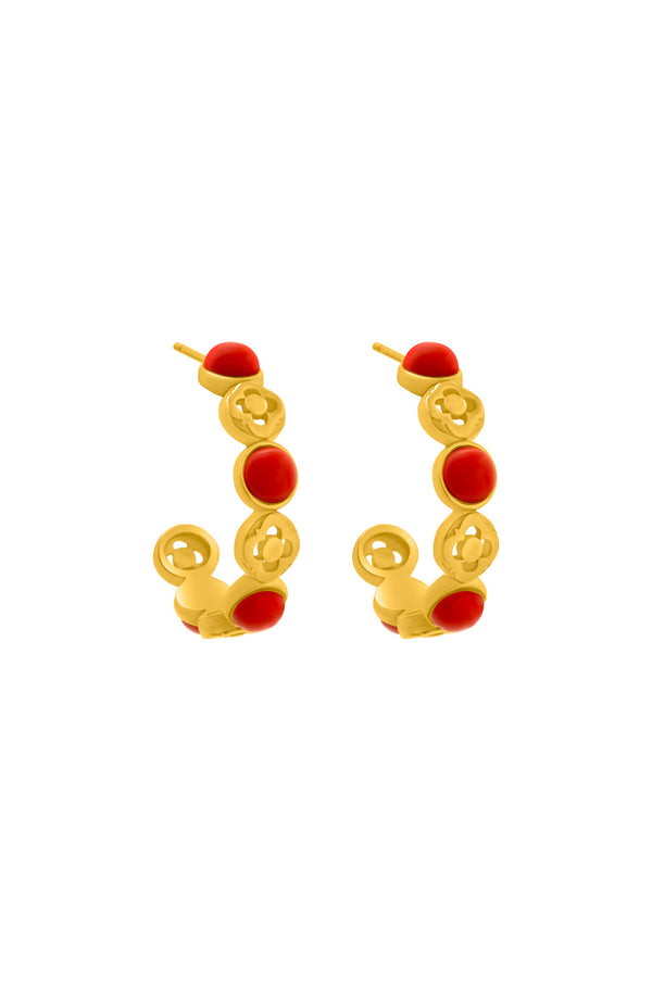 carisma Donatella's Coral Hoop Earring Set