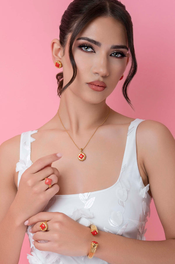 Carisma Donatella's Coral Statement Pendant