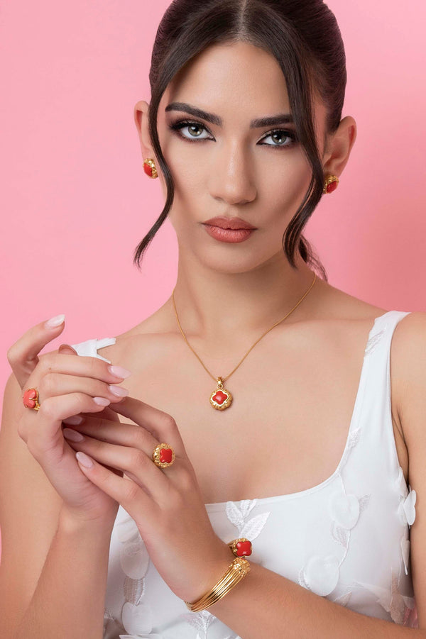 Carisma Donatella's Coral Statement Pendant