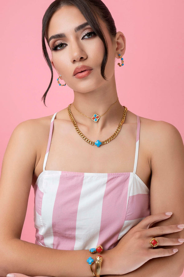 Carisma Donatella's Turquoise Hoop Earring Set