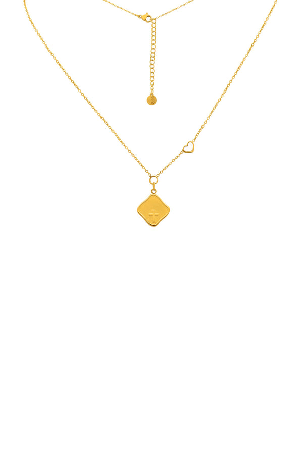 Carisma Engravable Cross Gold Necklace