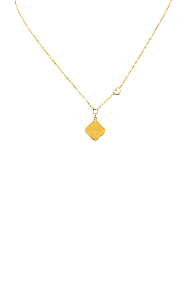 carisma Engravable Cross Gold Necklace