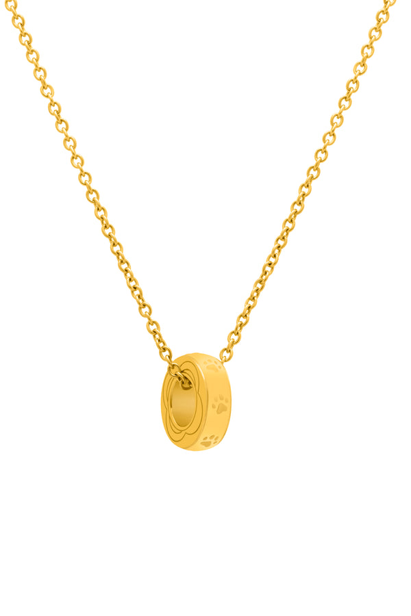 carisma Engravable Paw Print Pet Ring Pendant