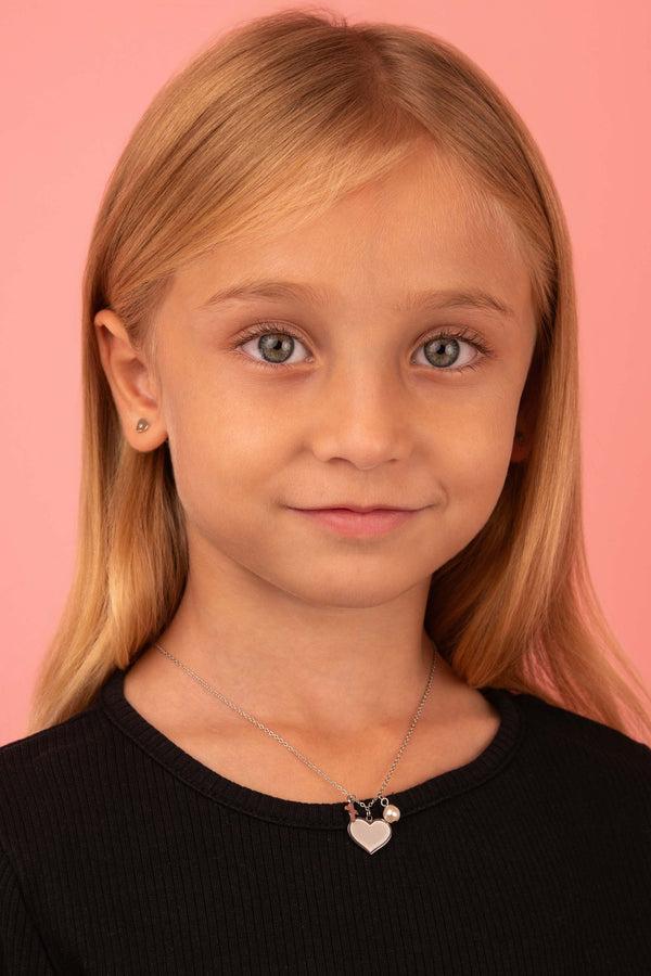 Carisma Engravable Silver Heart Charm Necklace