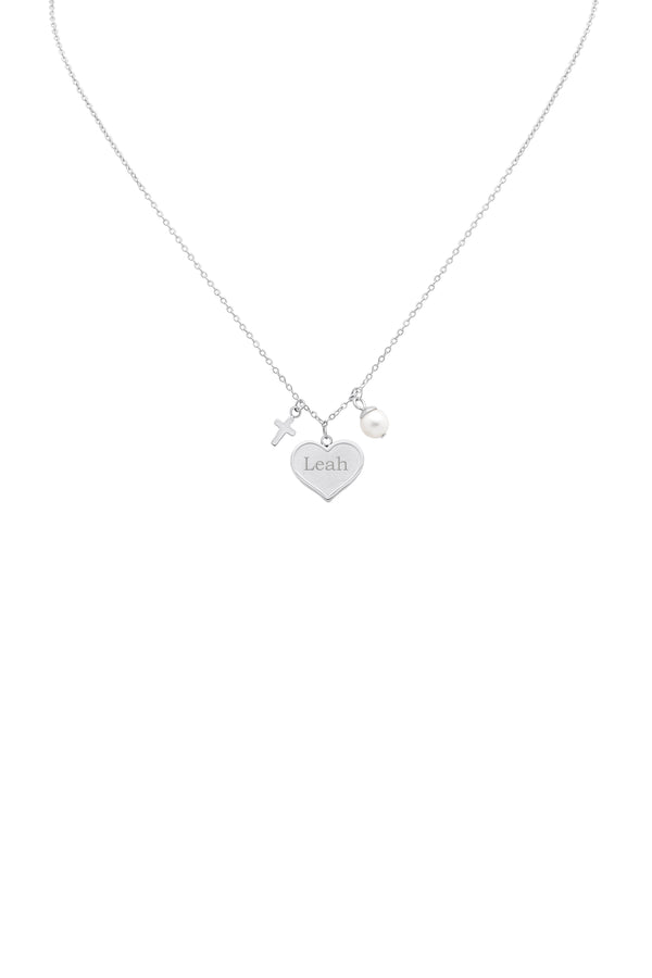 Carisma Engravable Silver Heart Charm Necklace