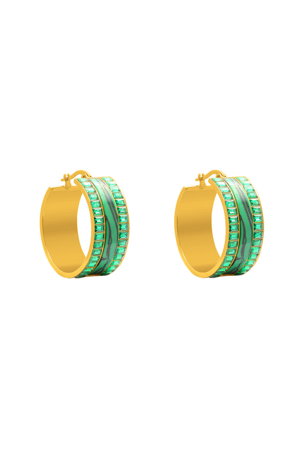 carisma Faniello Malachite Hoop Earring Set