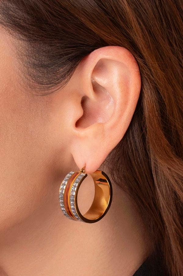 Carisma Faniello Tiger Eye Hoop Earring Set