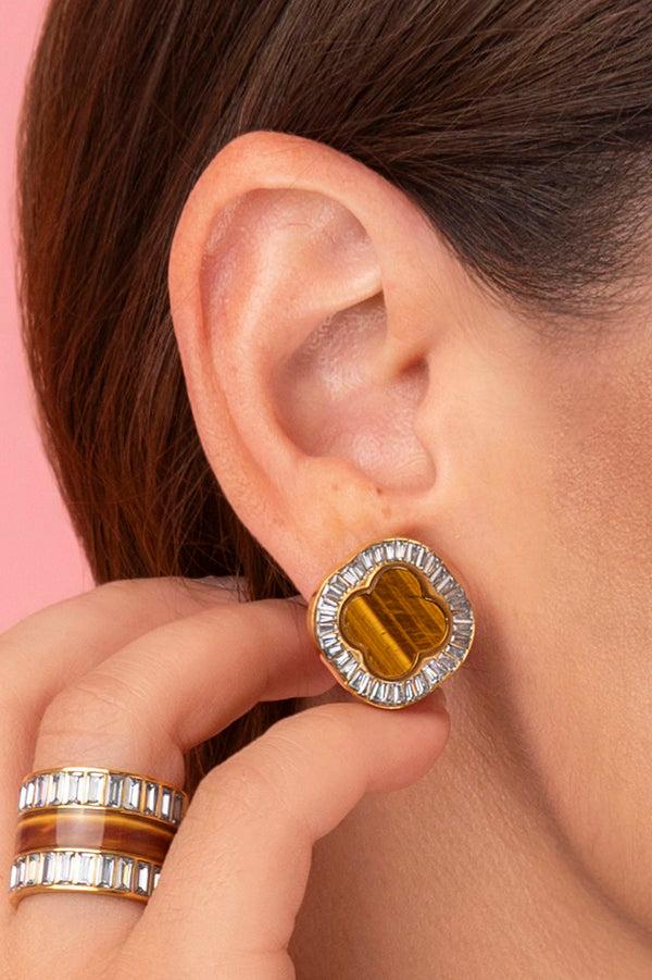 Carisma Faniello Tiger Eye Stud Earring Set