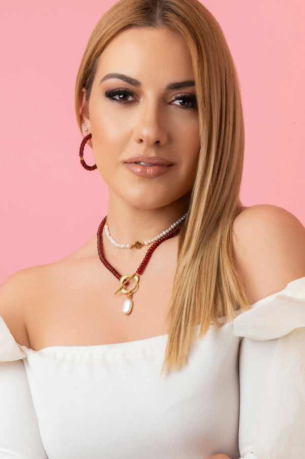 Carisma Fiametta's Coral Hoop Earring Set