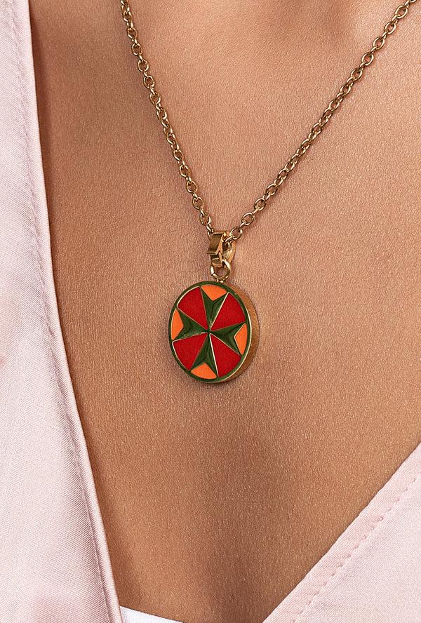 Carisma Flame Maltese Cross Pendant