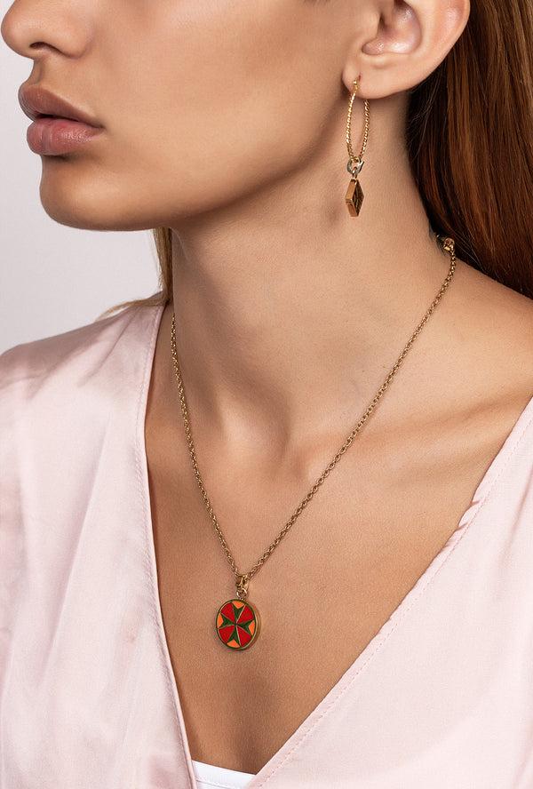 Carisma Flame Maltese Cross Pendant