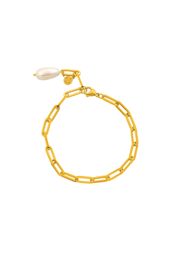 carisma Freshwater Pearl Gold Link Anklet