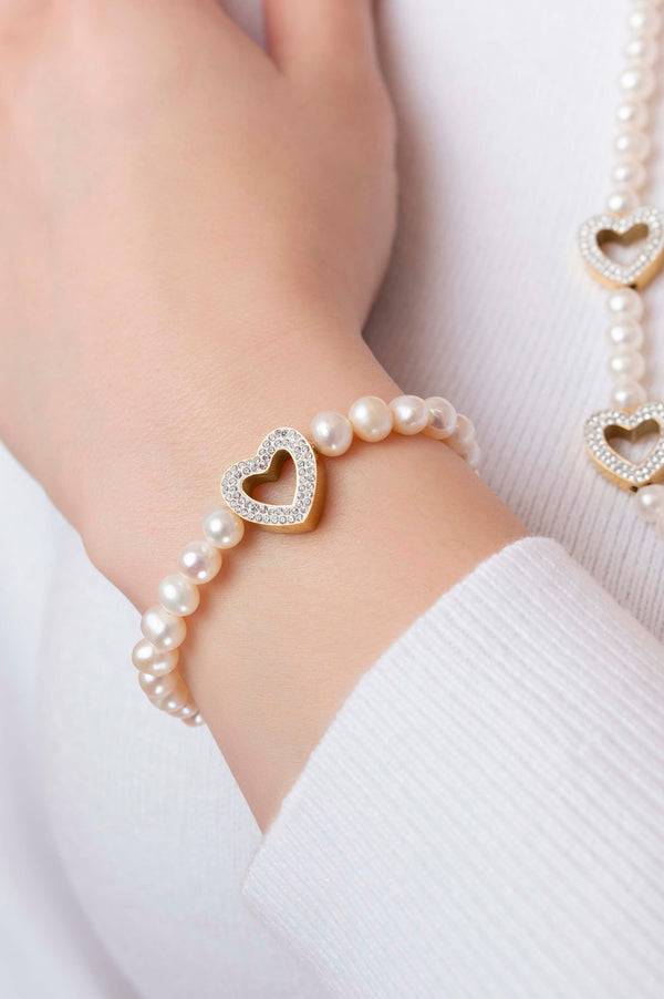 Carisma Freshwater Pearl Heart Pavé Gift Set