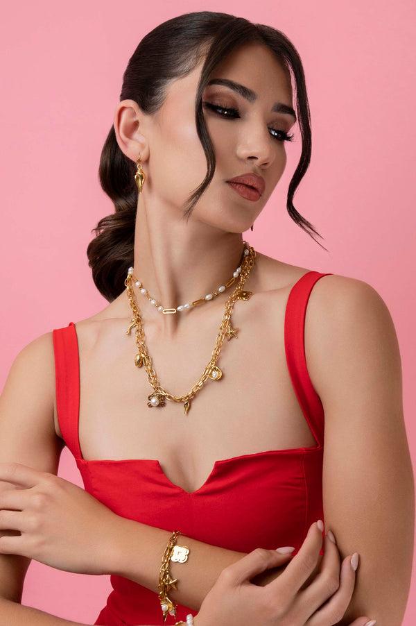 Carisma Freshwater Pearl Link Chain Necklace