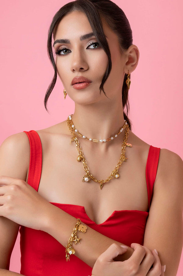 Carisma Freshwater Pearl Link Chain Necklace