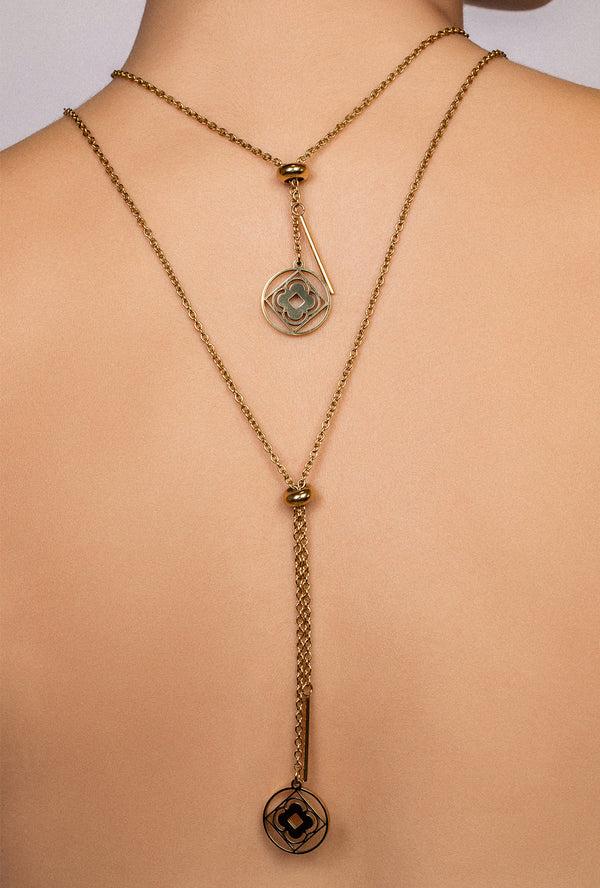 Carisma Fuchsia & Green Maltese Cross Pendant