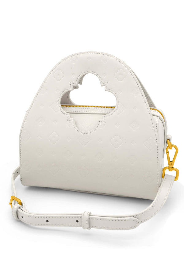 Carisma Ġiġi's Embossed Leather White Bag