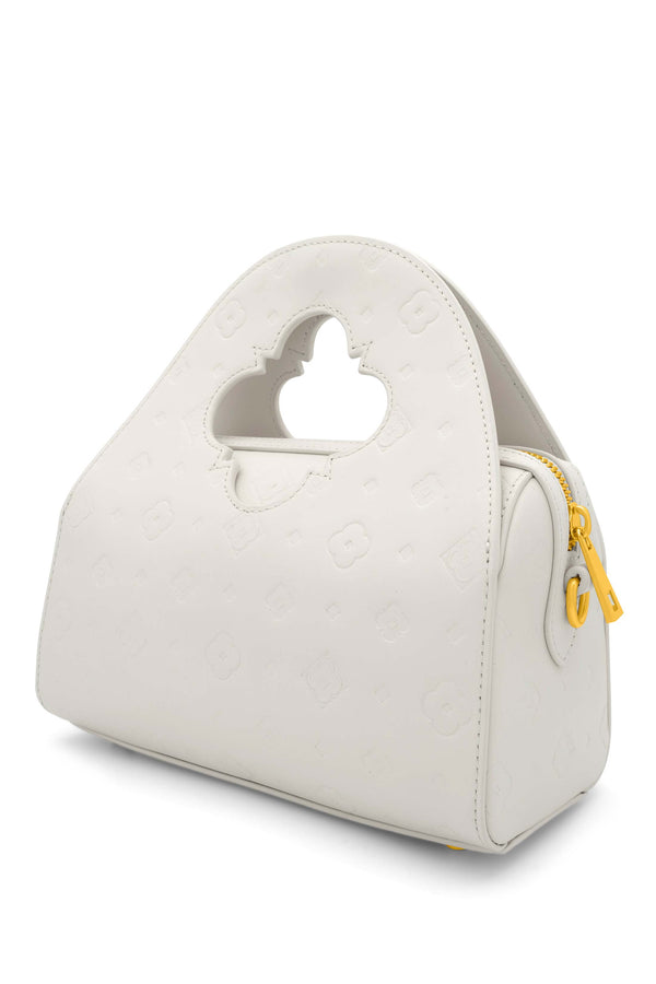 Carisma Ġiġi's Embossed Leather White Bag