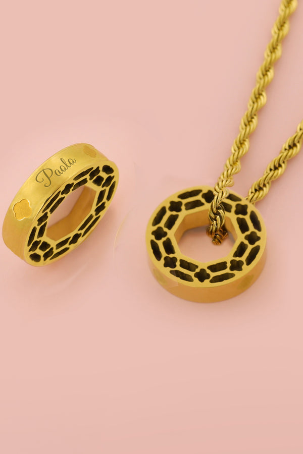 carisma Gozo Lace Engravable Ring Pendant