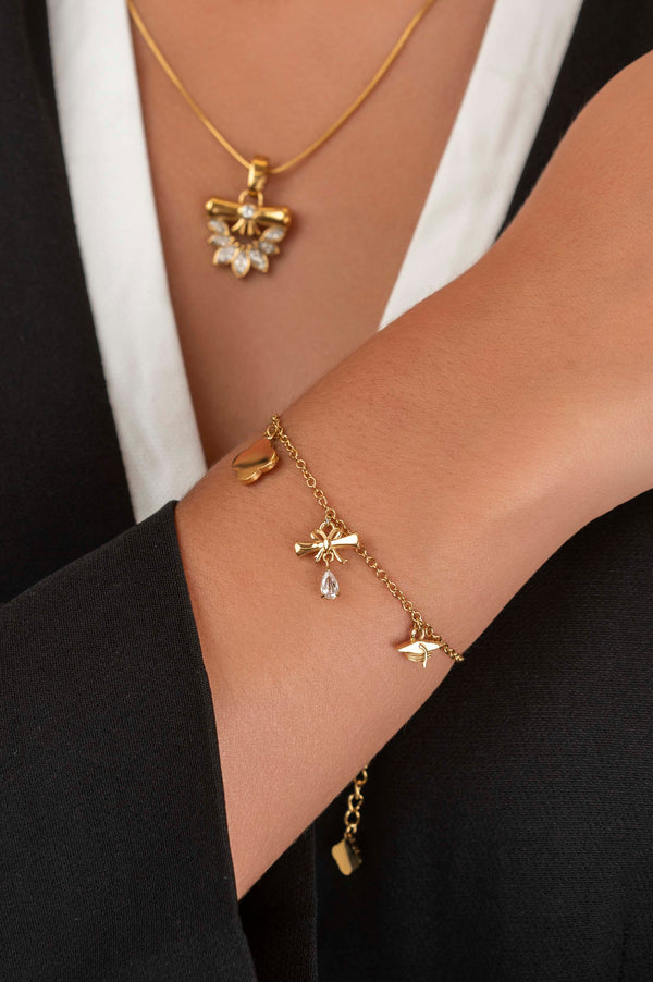 Carisma Graduation Zirconia Charm Bracelet