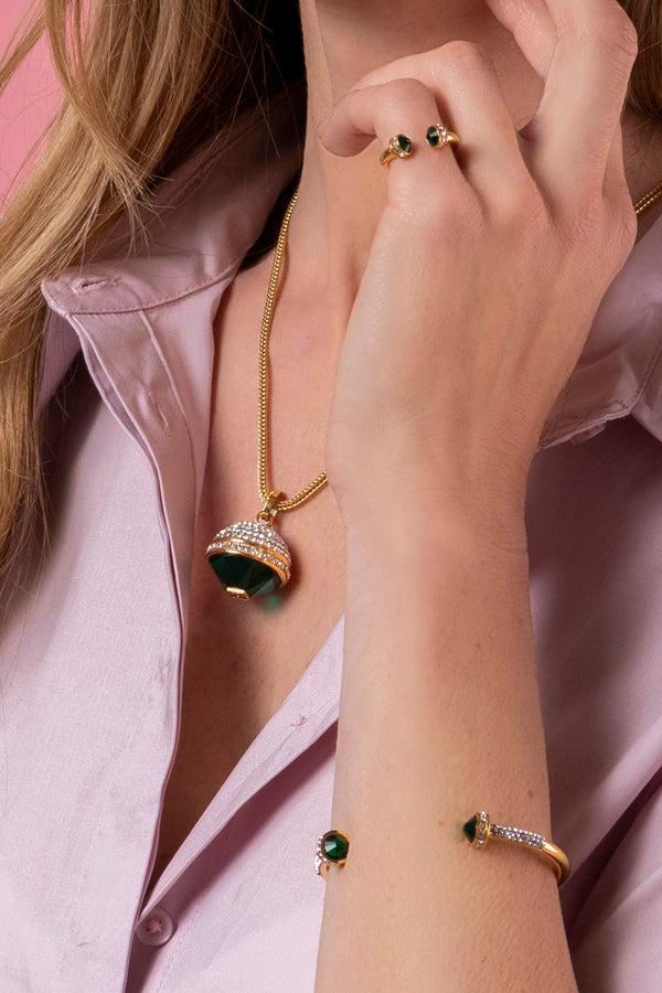 Carisma Green Crystal Sphere Bangle