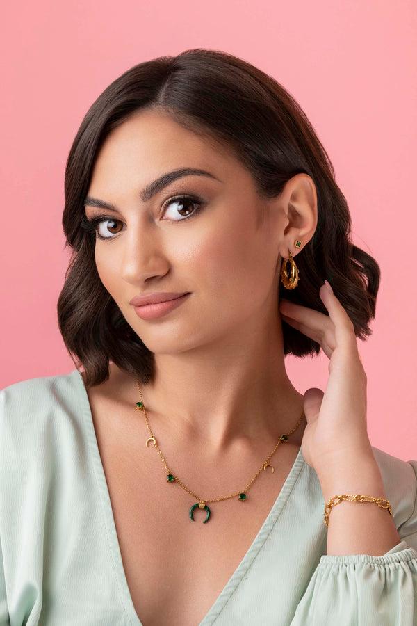 Carisma Green Zirconia Stud Earring Set